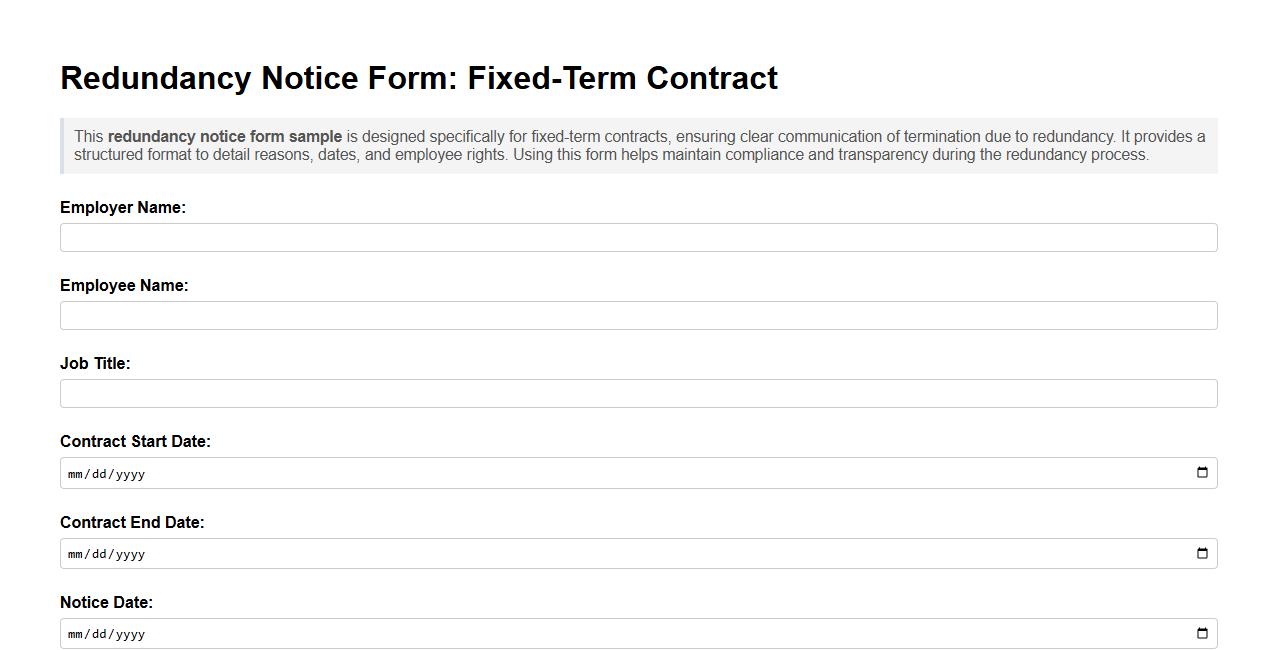 Redundancy notice form sample for fixed-term contract image preview