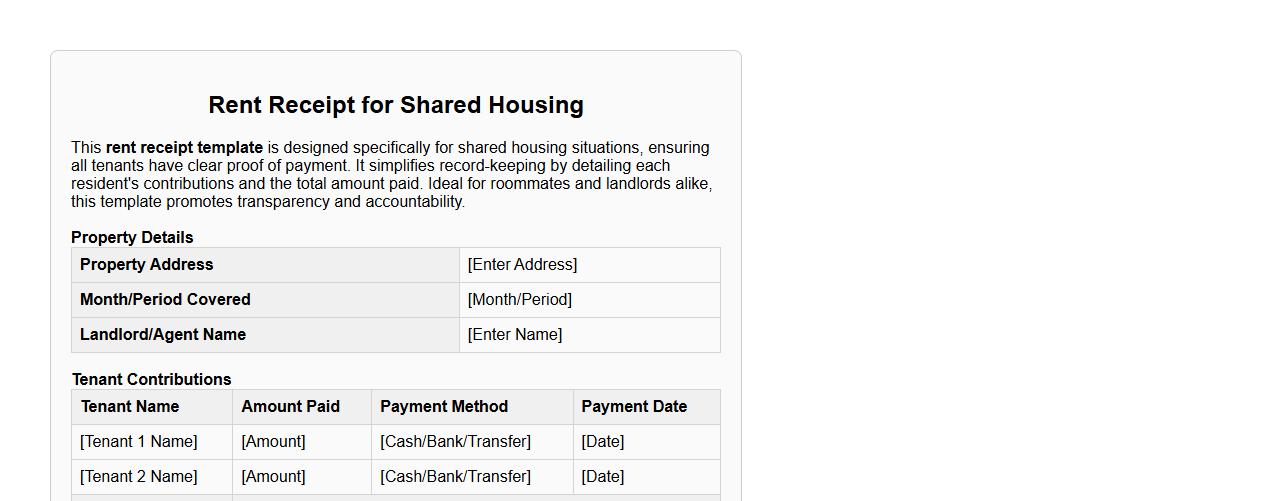 Rent receipt template for shared housing situation image preview