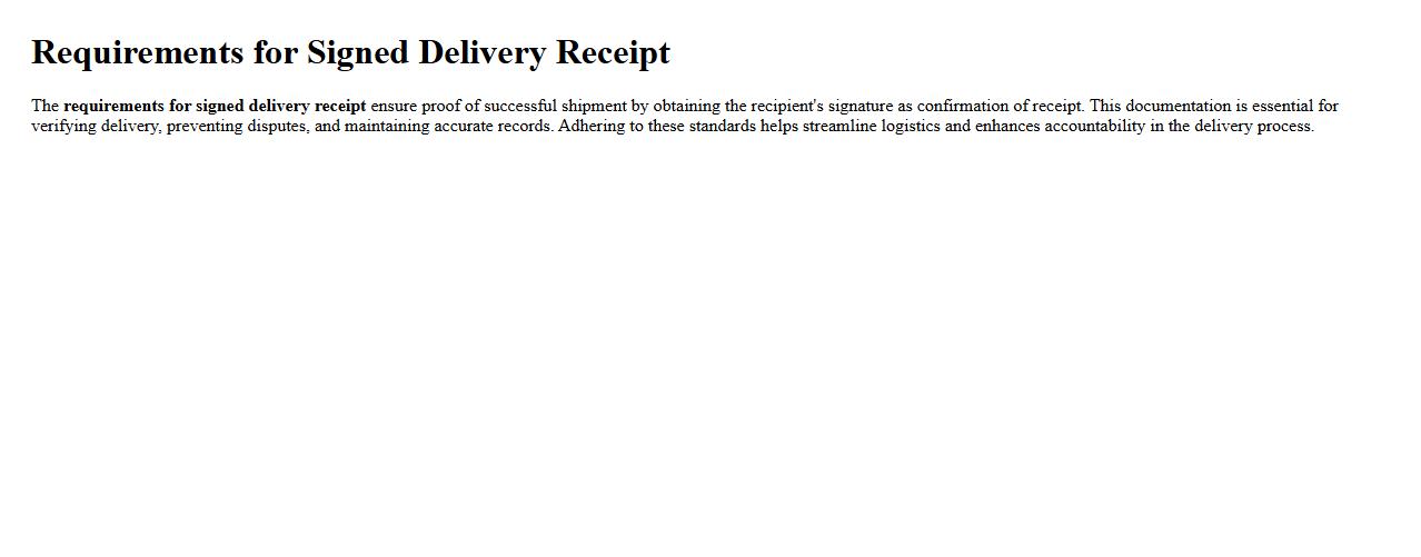 Requirements for signed delivery receipt image preview
