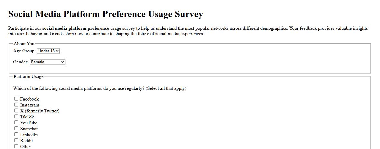 social media platform preference usage survey image preview