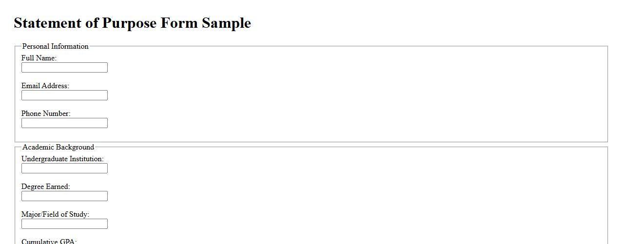 Statement of Purpose Form Sample with Academic Background image preview