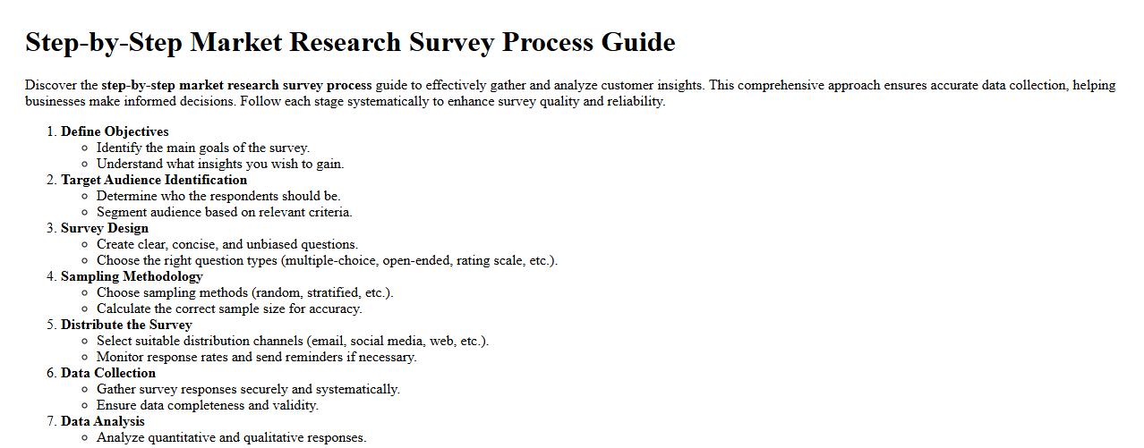 Step-by-step market research survey process guide image preview