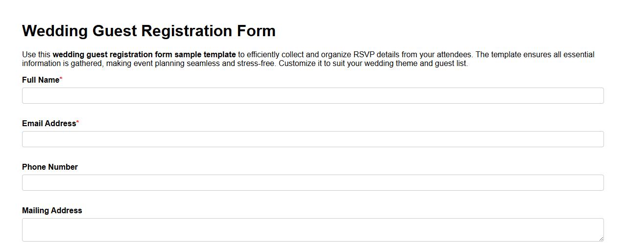 wedding guest registration form sample template image preview