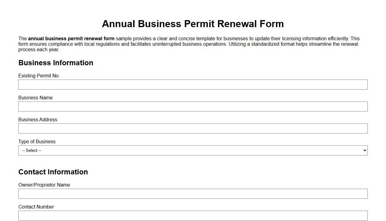 annual business permit renewal form sample image preview