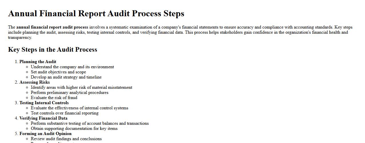Annual financial report audit process steps image preview