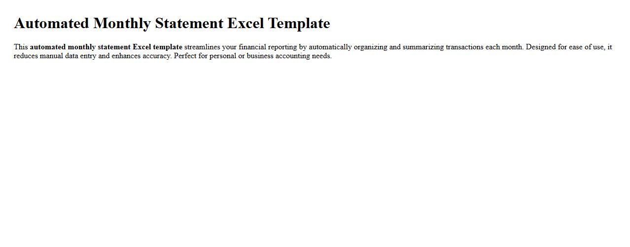 Automated monthly statement excel template image preview