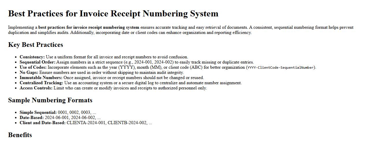 best practices for invoice receipt numbering system image preview