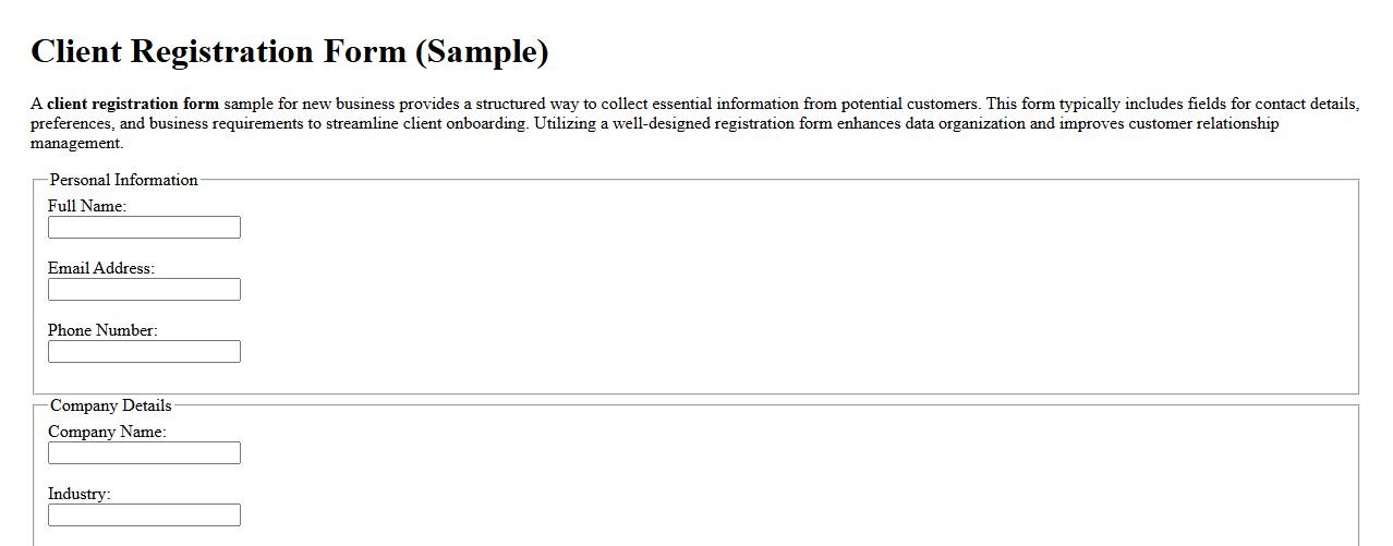 client registration form sample for new business image preview