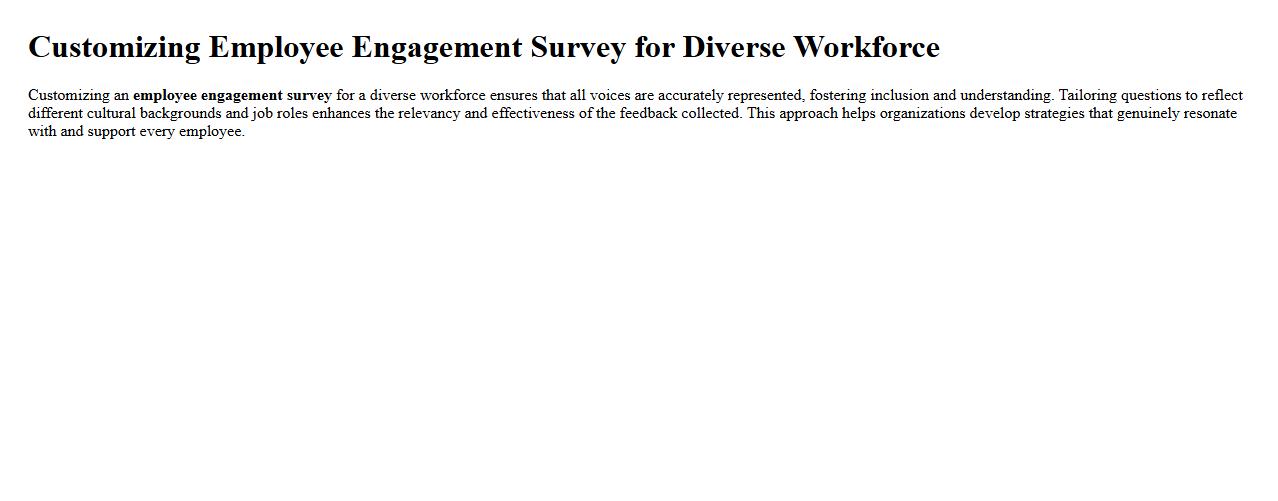 Customizing employee engagement survey for diverse workforce image preview