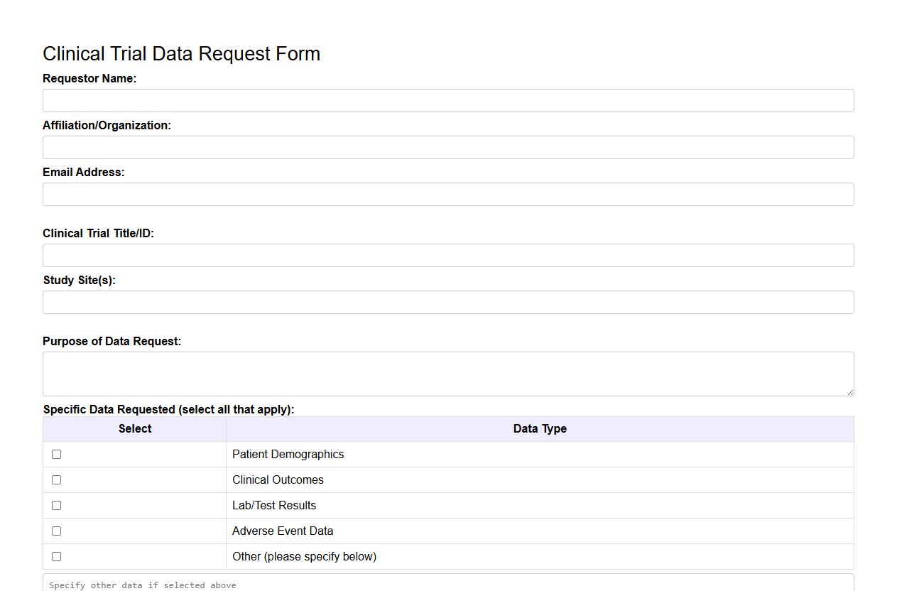 data request form sample for clinical trials image preview