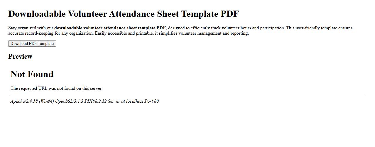 downloadable volunteer attendance sheet template pdf image preview