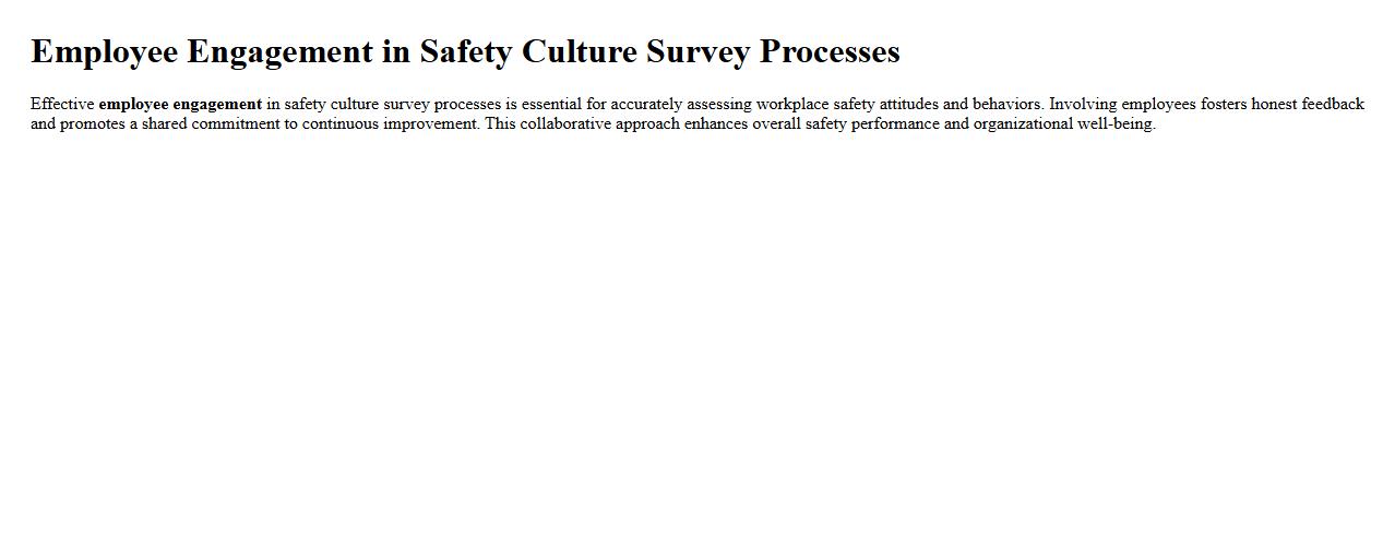 Employee engagement in safety culture survey processes image preview