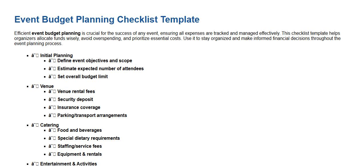 Event budget planning checklist template image preview