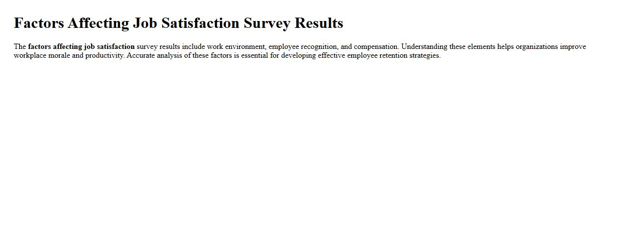 Factors affecting job satisfaction survey results image preview