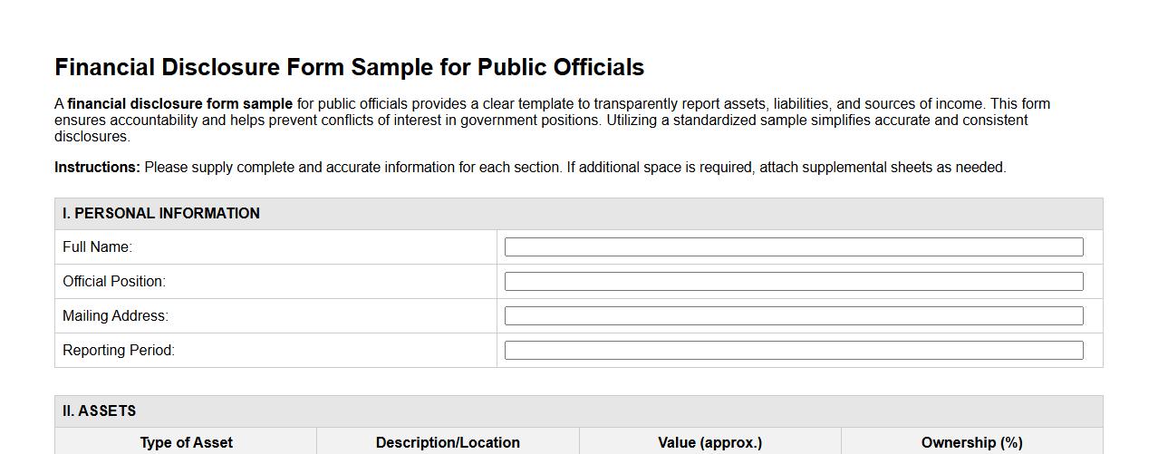financial disclosure form sample for public officials image preview