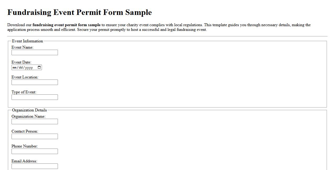 fundraising event permit form sample image preview