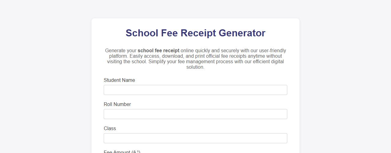 generate school fee receipt online image preview
