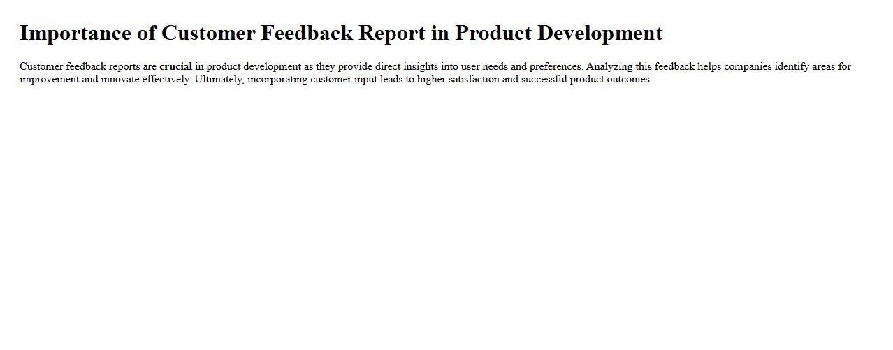 Importance of customer feedback report in product development image preview
