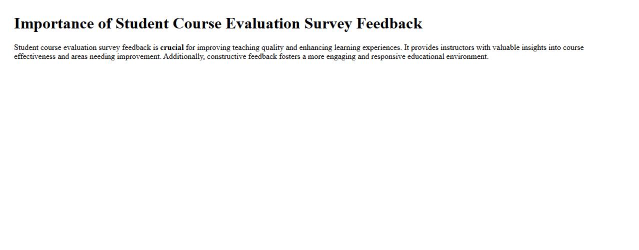 Importance of student course evaluation survey feedback image preview