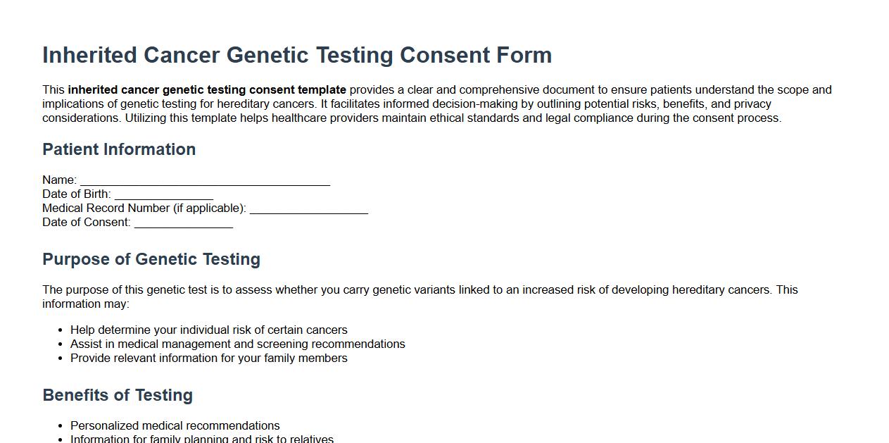 inherited cancer genetic testing consent template image preview