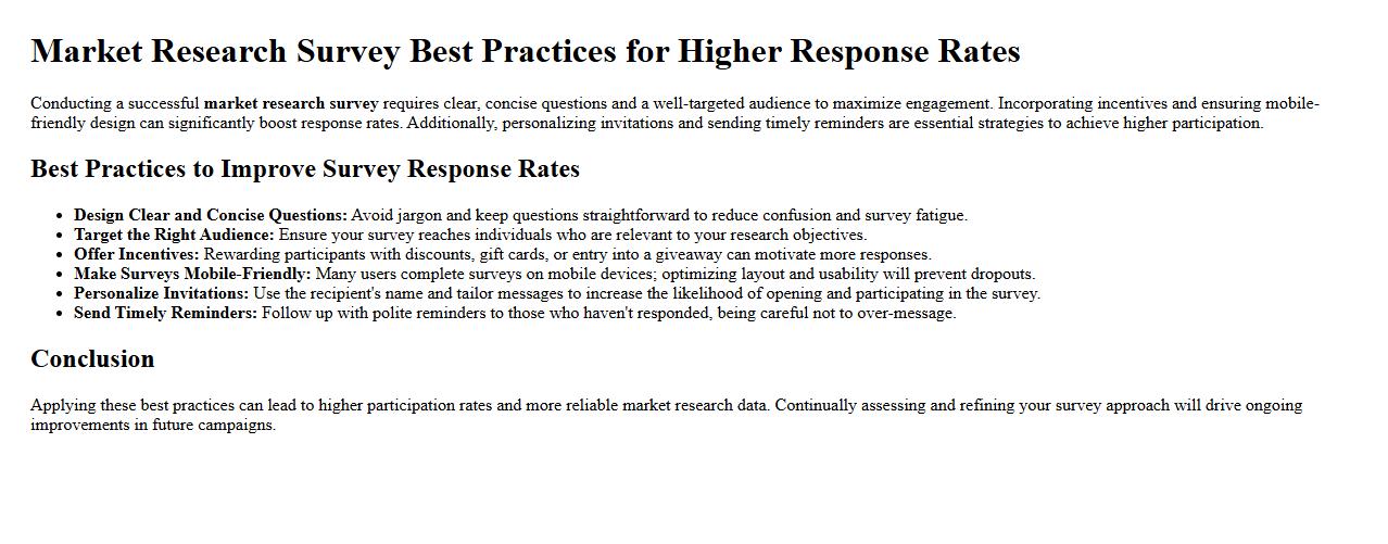 Market research survey best practices for higher response rates image preview