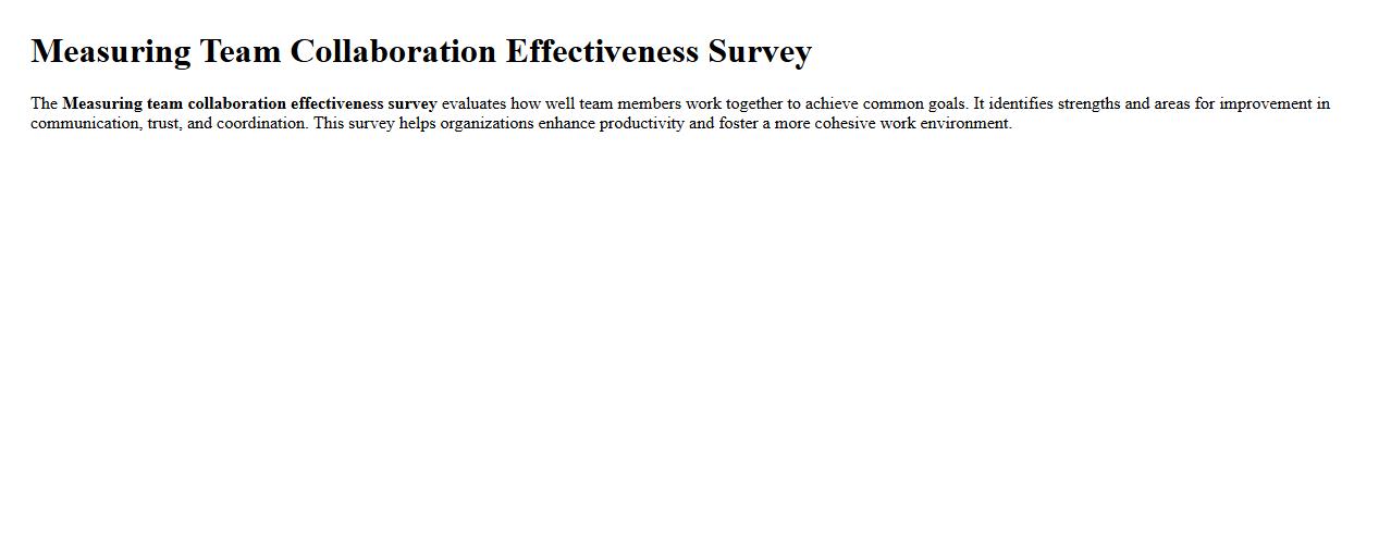 Measuring team collaboration effectiveness survey image preview