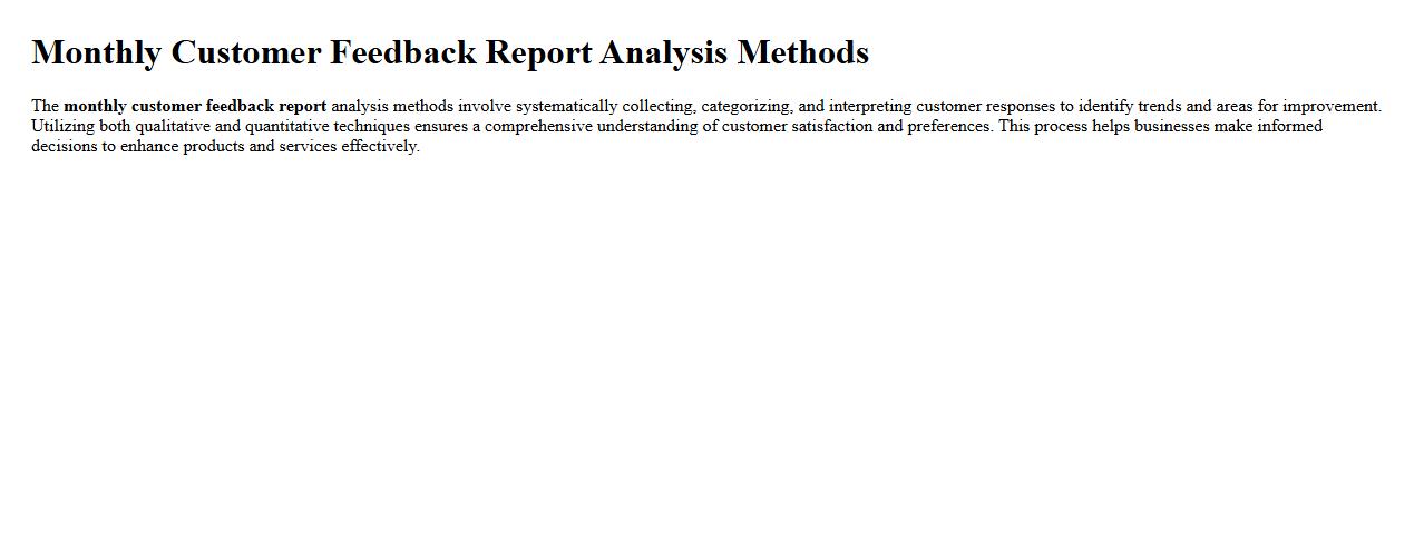 Monthly customer feedback report analysis methods image preview