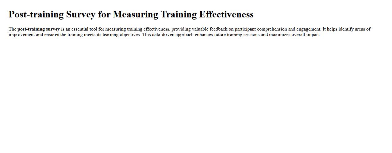 Post-training survey for measuring training effectiveness image preview
