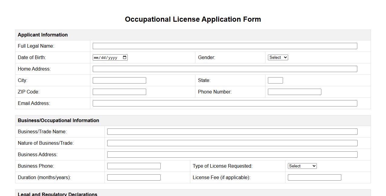 printable occupational license form example image preview