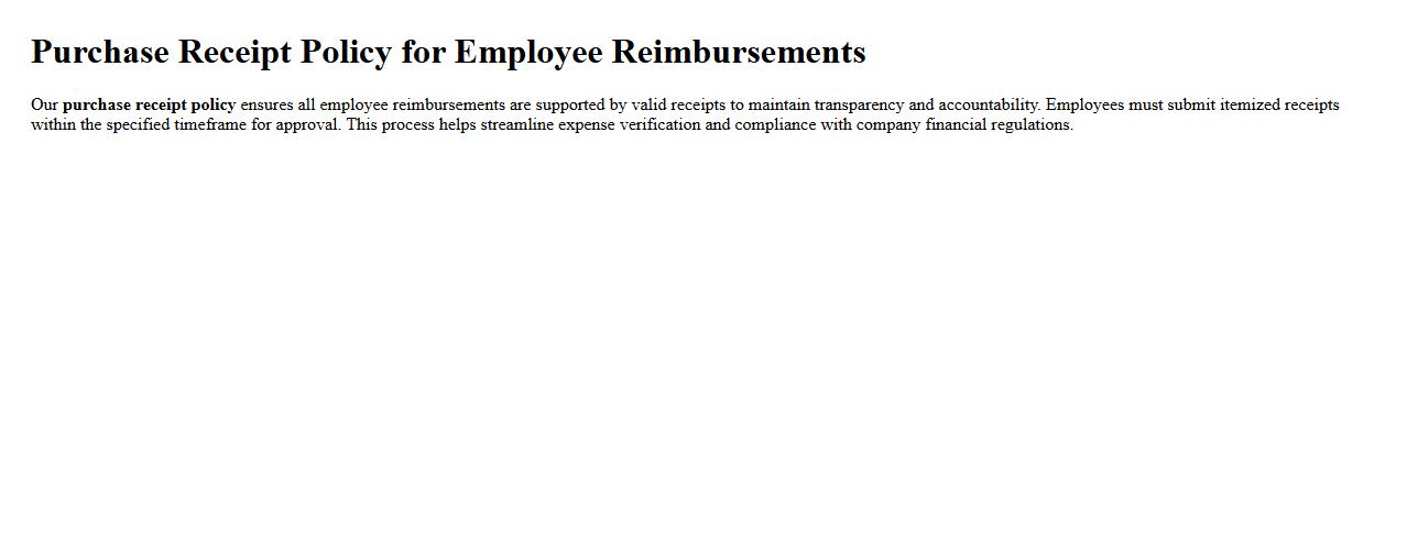 Purchase receipt policy for employee reimbursements image preview