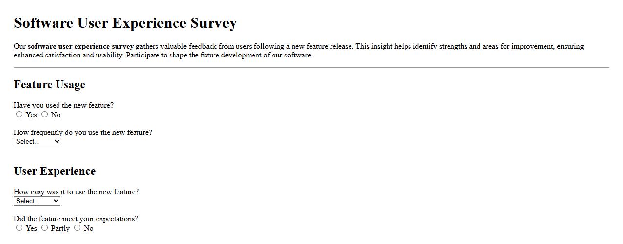 software user experience survey after feature release image preview
