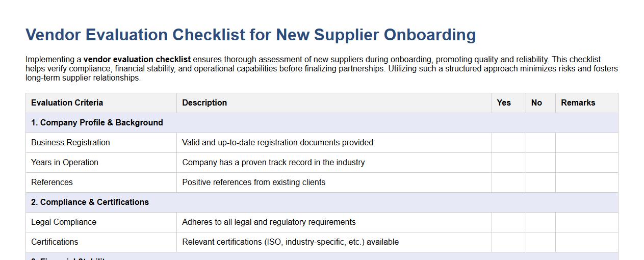 vendor evaluation checklist for new supplier onboarding image preview