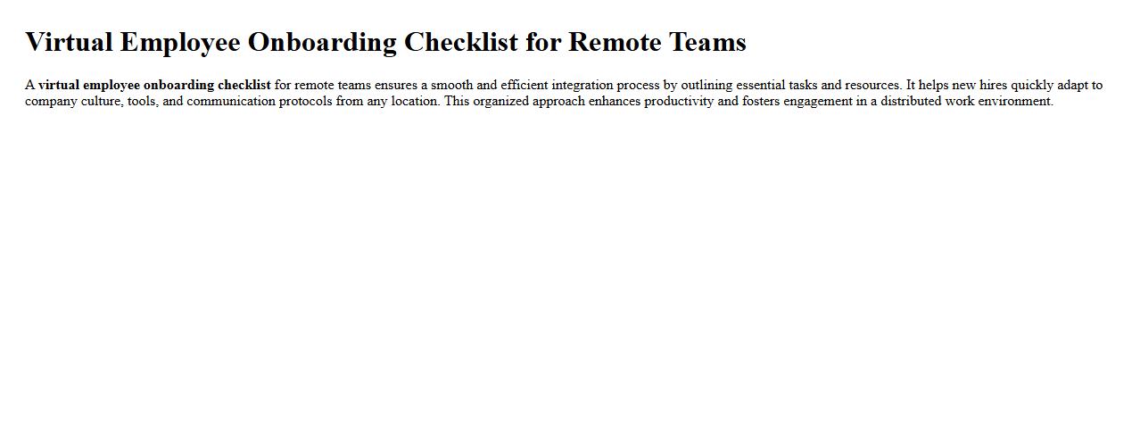 Virtual employee onboarding checklist for remote teams image preview