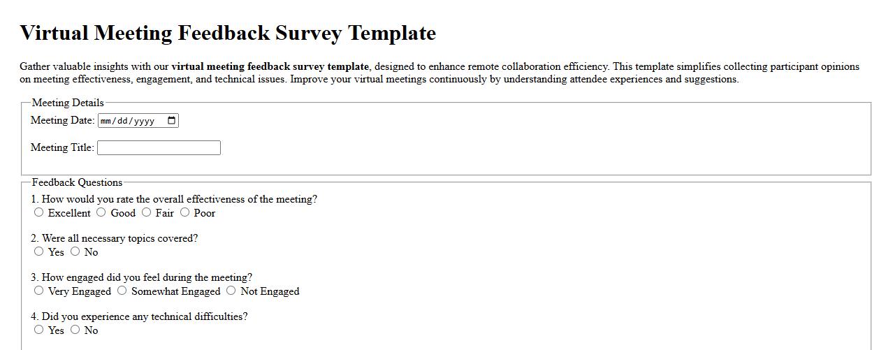 virtual meeting feedback survey template image preview
