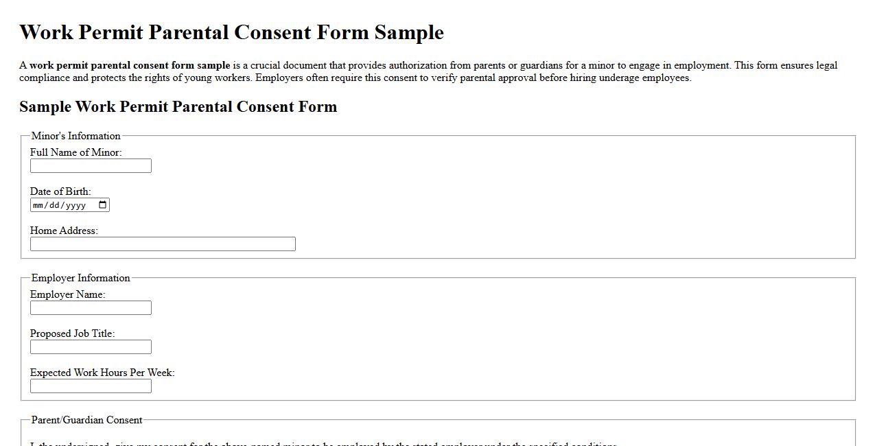 work permit parental consent form sample image preview