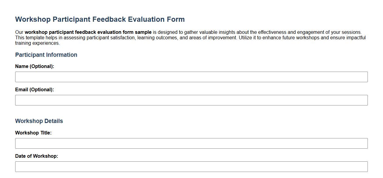 workshop participant feedback evaluation form sample image preview