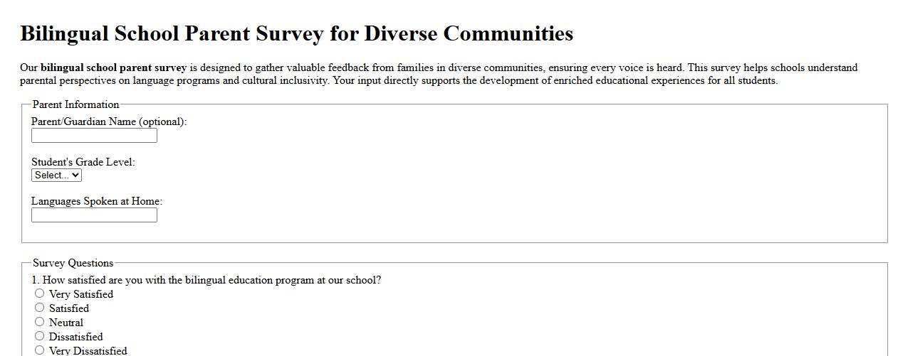 bilingual school parent survey for diverse communities image preview