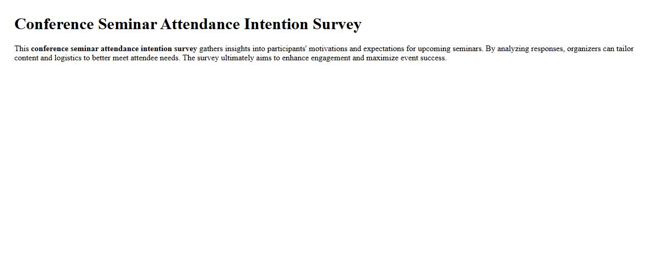 Conference seminar attendance intention survey image preview