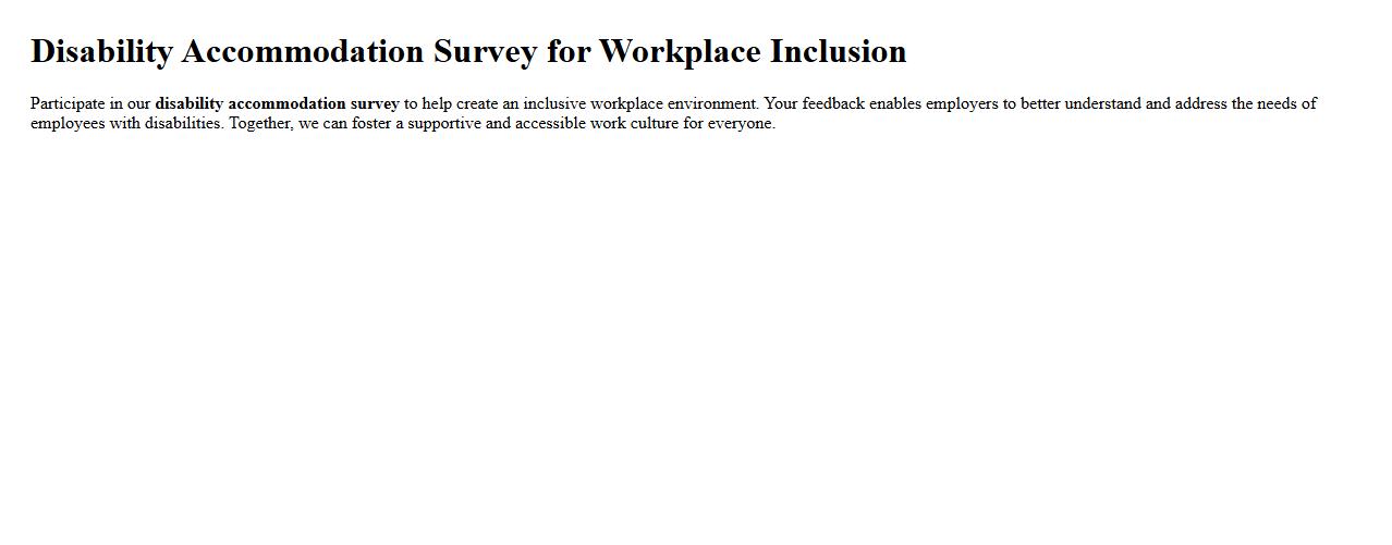 Disability accommodation survey for workplace inclusion image preview