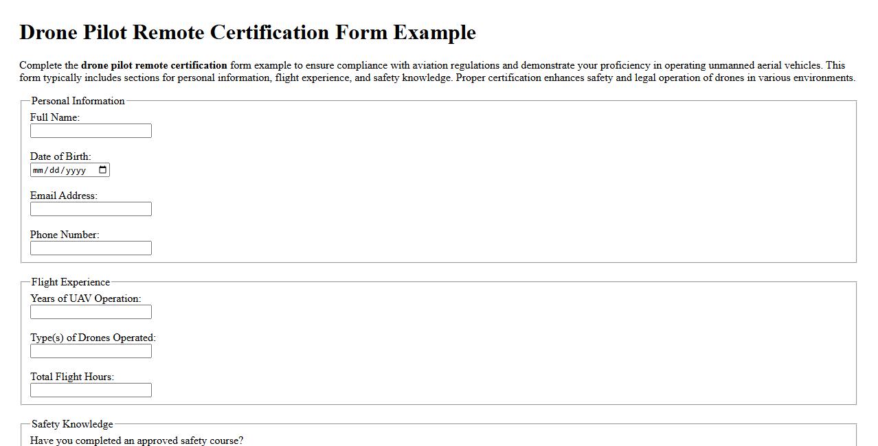 Drone pilot remote certification form example image preview