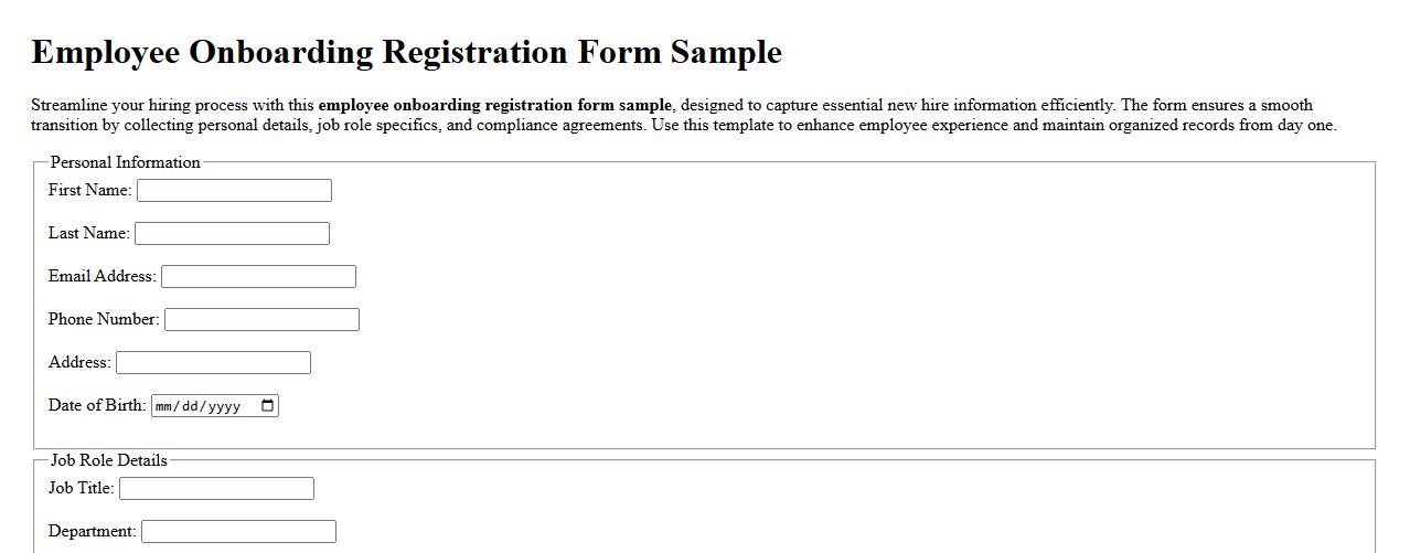 employee onboarding registration form sample image preview