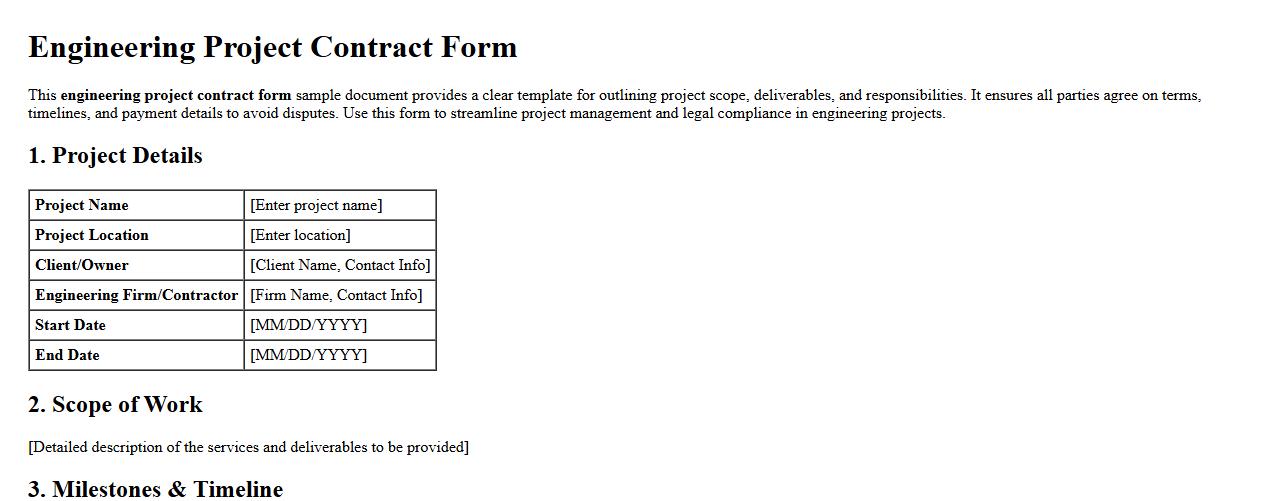 Engineering project contract form sample doc image preview