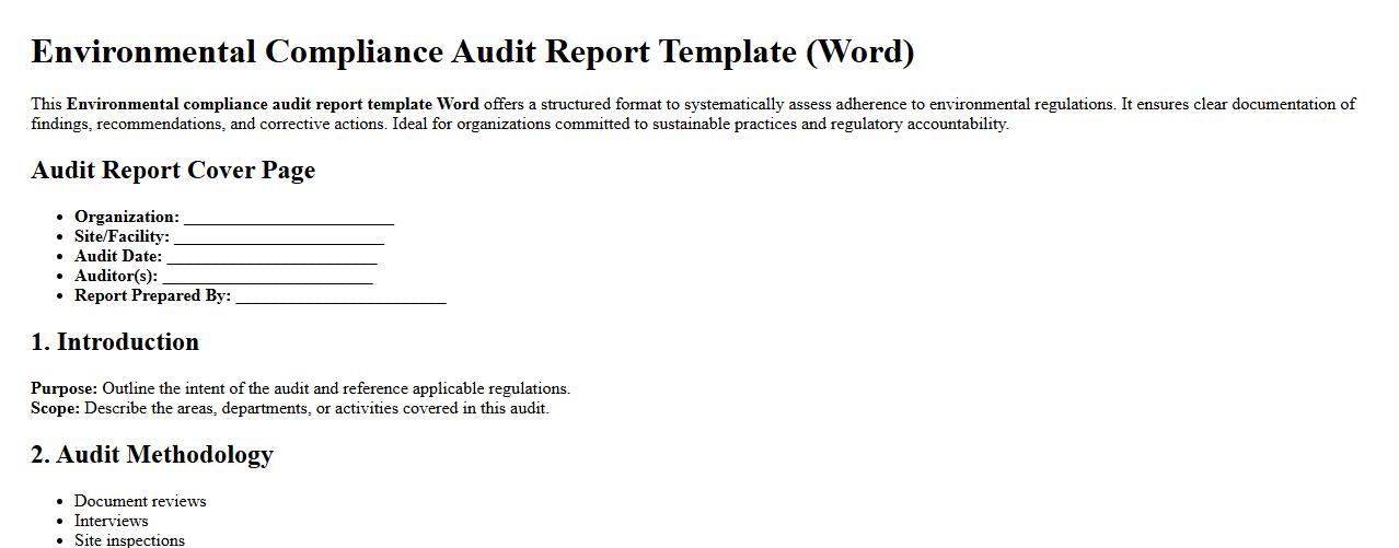 Environmental compliance audit report template word image preview