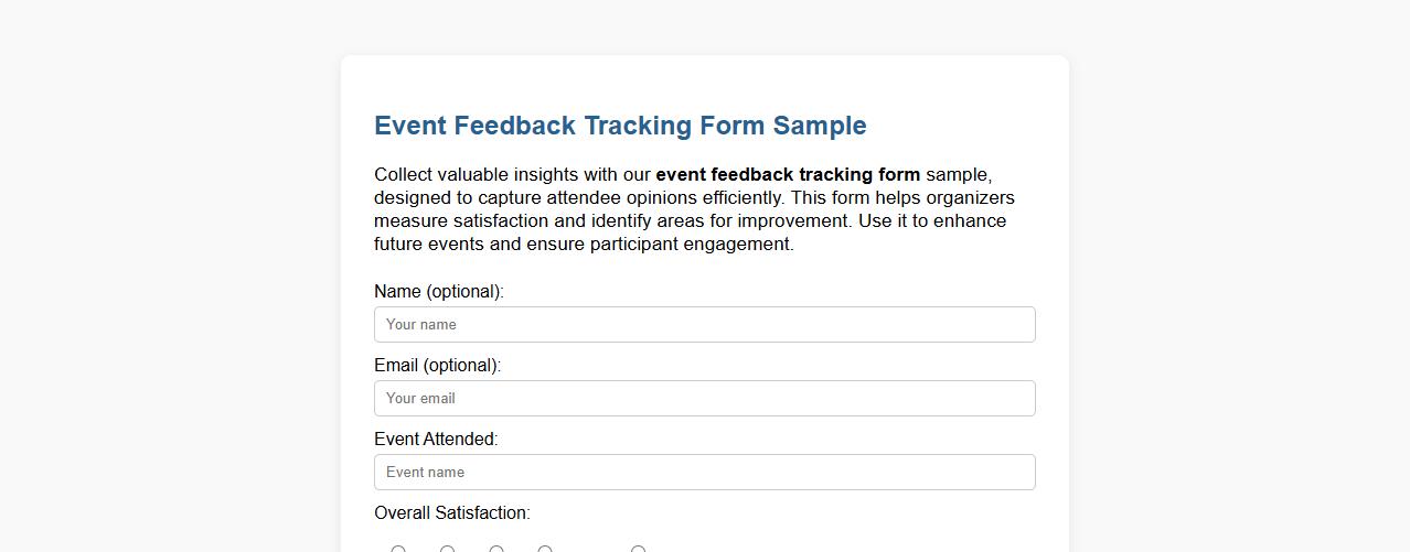 event feedback tracking form sample image preview