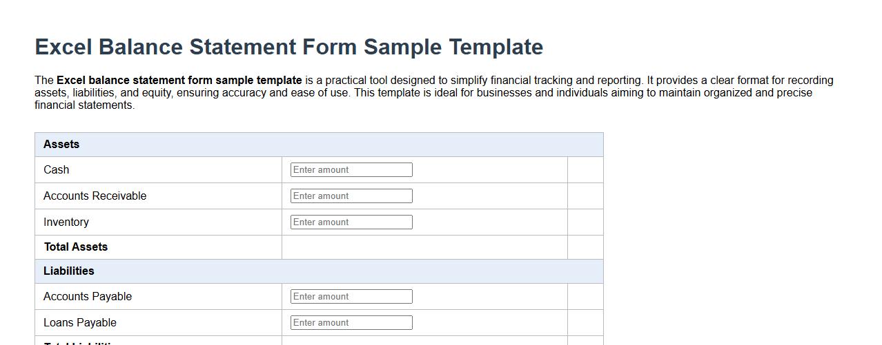 excel balance statement form sample template image preview