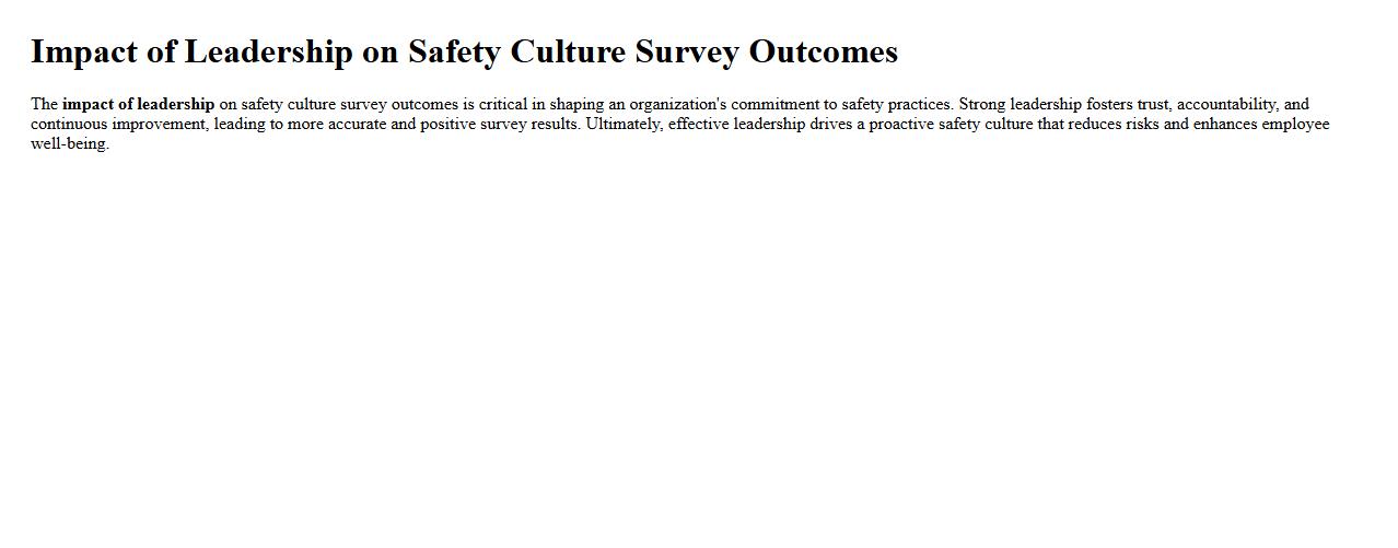Impact of leadership on safety culture survey outcomes image preview