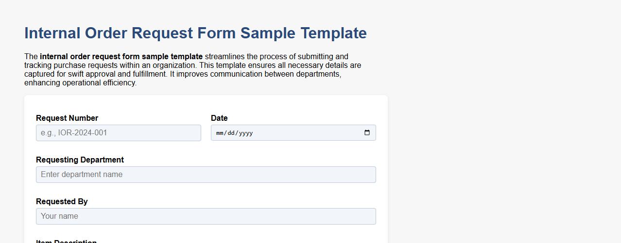 internal order request form sample template image preview