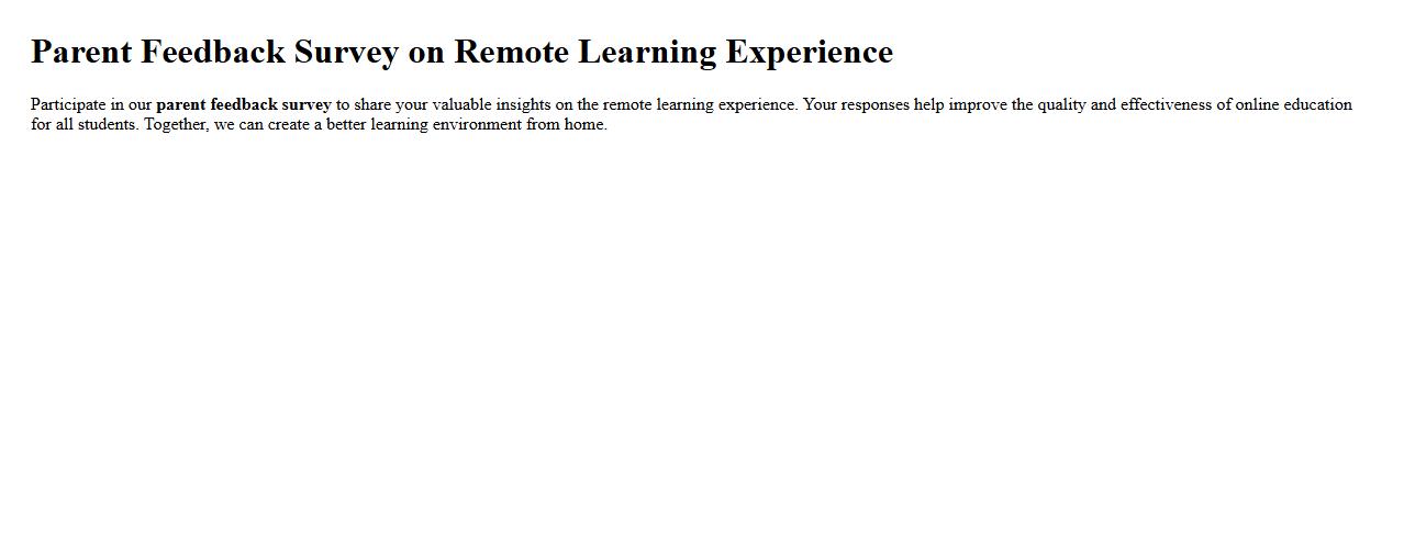 Parent feedback survey on remote learning experience image preview