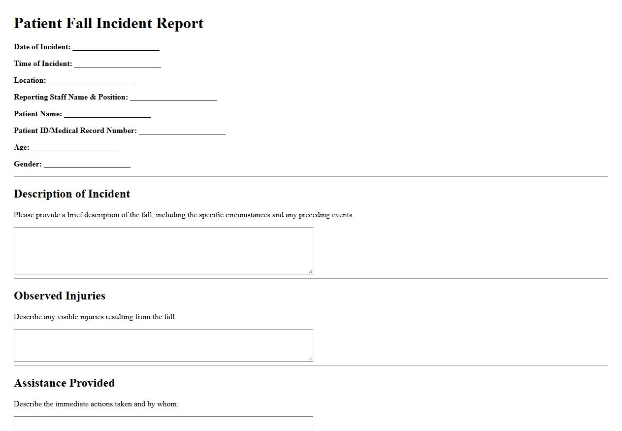 patient fall incident report in hospitals image preview