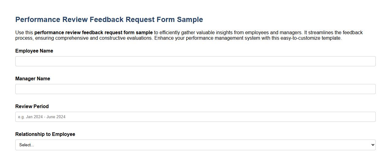 performance review feedback request form sample image preview
